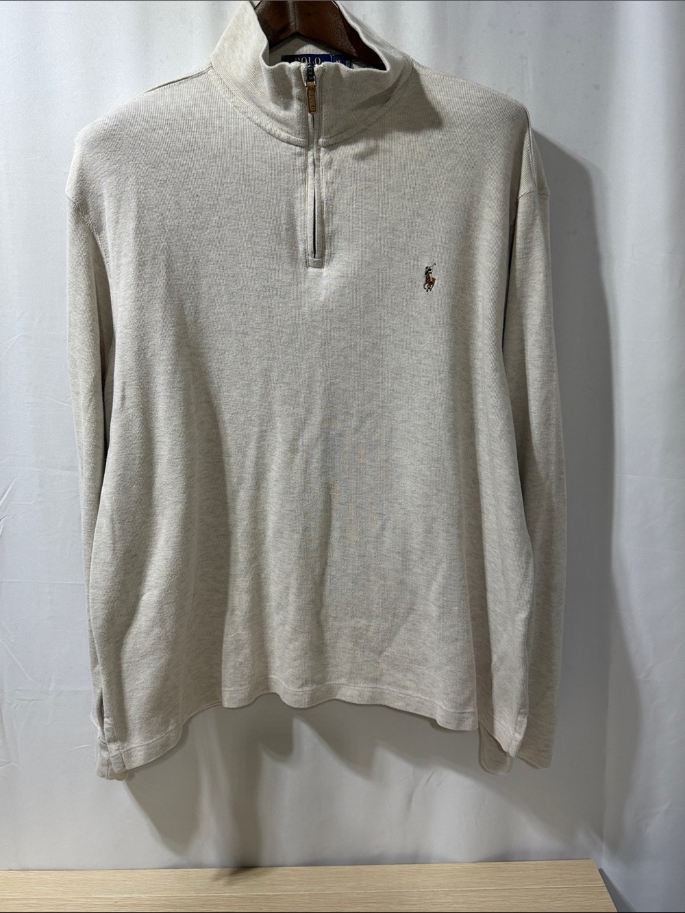 Polo by Ralph Lauren Light Cream Zip-Neck Sweater
